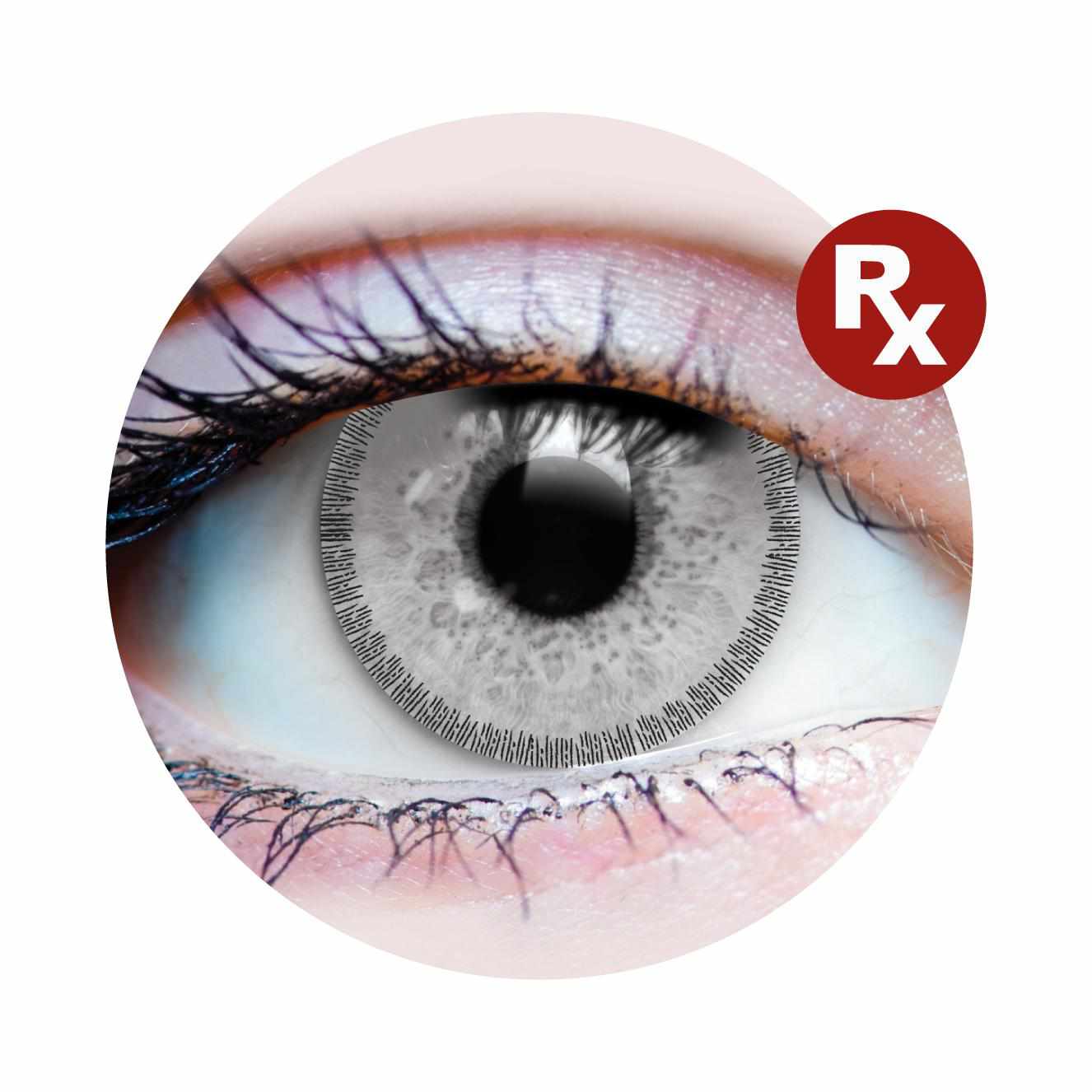 White Out Colored Prescription Contact Lenses, Full Eye Lens