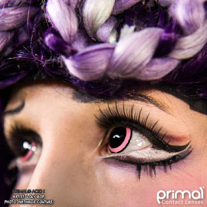 Pink Acid Contact Lenses Closeup