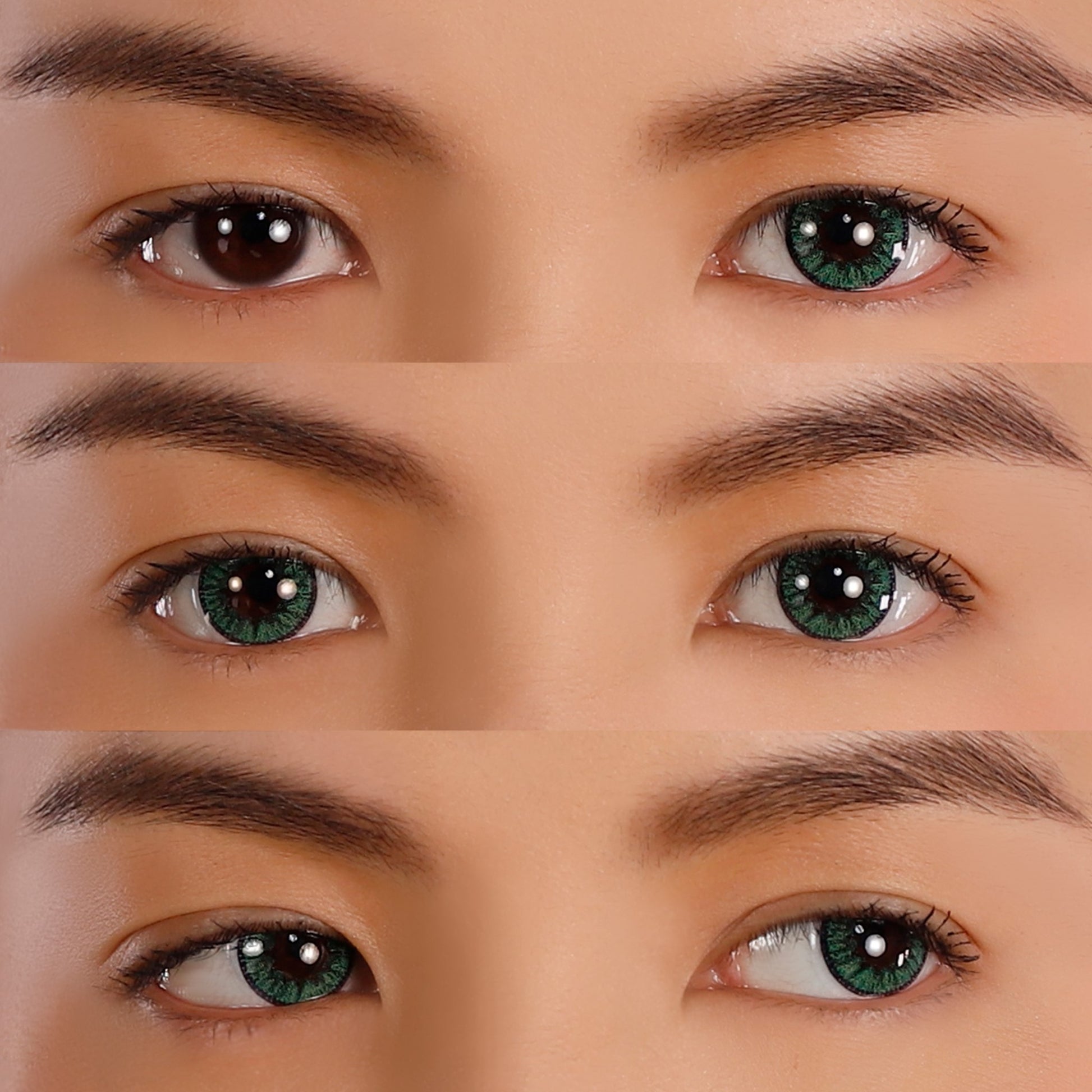 Enchanted Emerald Natural Contacts 3eyes Mockup